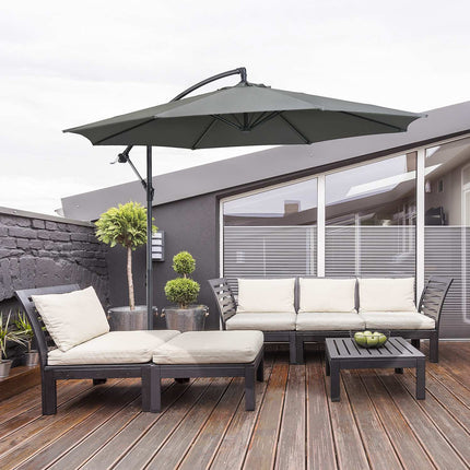 Parasol Crank Umbrella, Grey, Ø2.95x2.45M, Steel frame