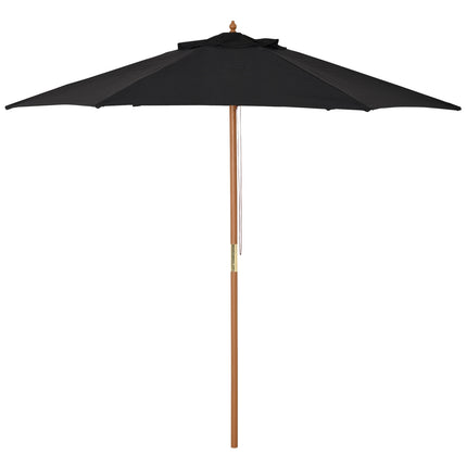 Black 3-tier garden parasol, sunshade, bamboo frame