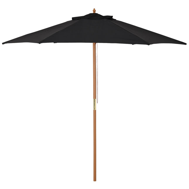 Black 3-tier garden parasol, sunshade, bamboo frame