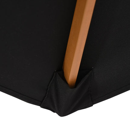 Black 3-tier garden parasol, sunshade, bamboo frame