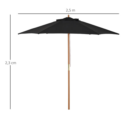 Black 3-tier garden parasol, sunshade, bamboo frame