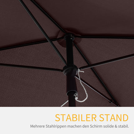 Garden parasol Umbrella, UV protection, Coffee/Black