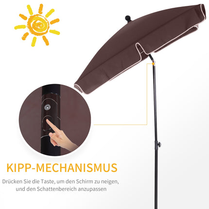 Garden parasol Umbrella, UV protection, Coffee/Black