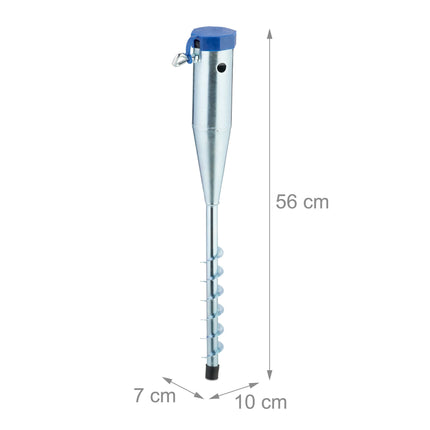 Parasol Ground Anchor – Steel Lawn Spike with Adapters