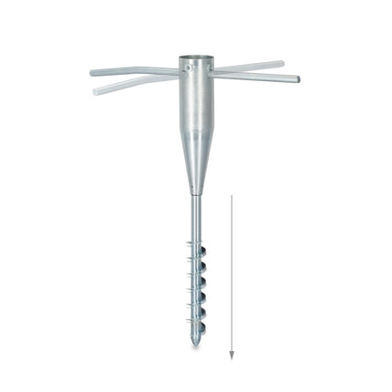 Parasol Ground Anchor – Steel Lawn Spike with Adapters