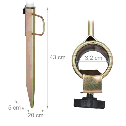 Parasol Ground Spikes, Set of 2, Fits 32 mm Poles
