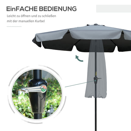 Patio umbrella, UV protection, 2.66 m diameter, dark grey