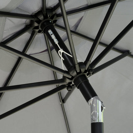 Patio umbrella, UV protection, 2.66 m diameter, dark grey