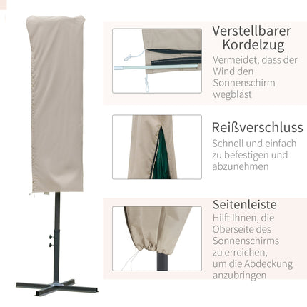 Parasol, weatherproof windproof, outdoor, 63x164 cm