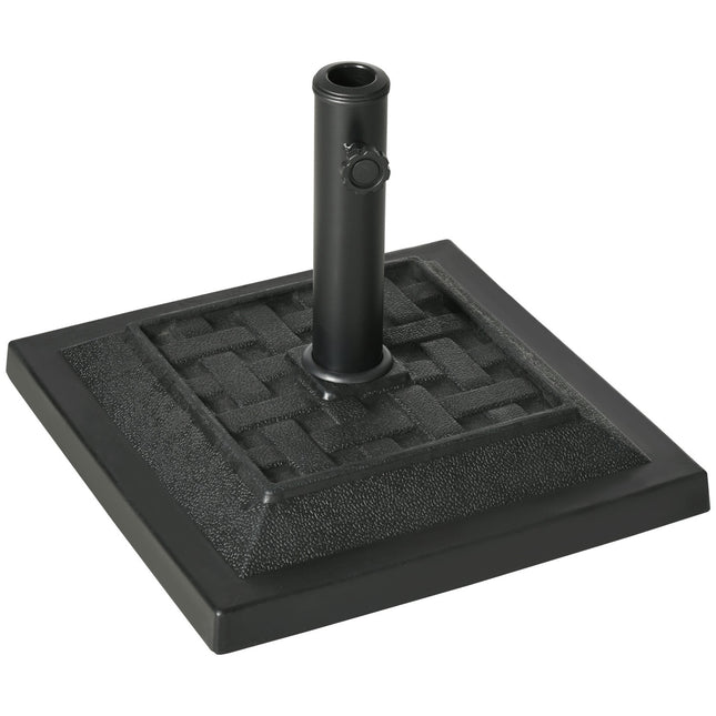 Umbrella stand in black resin, 12 kg, fits 32-48 mm poles