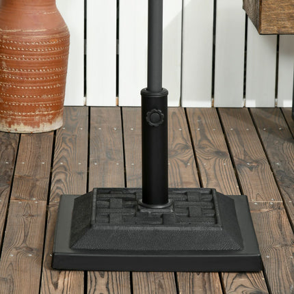 Umbrella stand in black resin, 12 kg, fits 32-48 mm poles