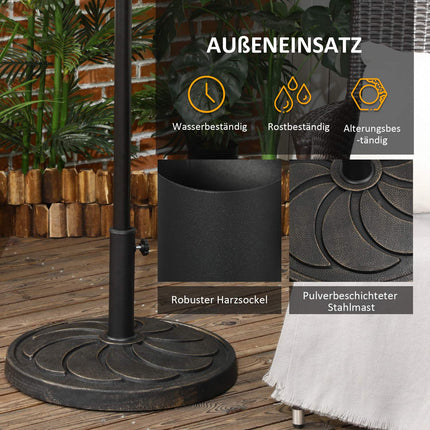 18 kg resin umbrella stand, round bronze, Ø38/48 mm post