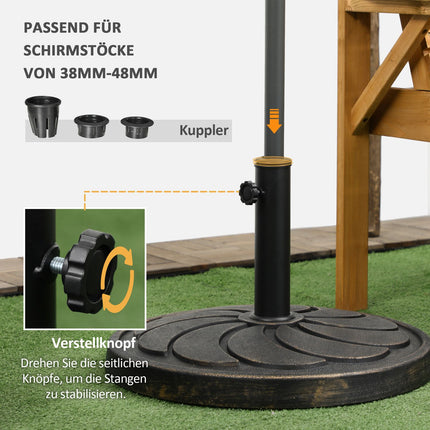 18 kg resin umbrella stand, round bronze, Ø38/48 mm post