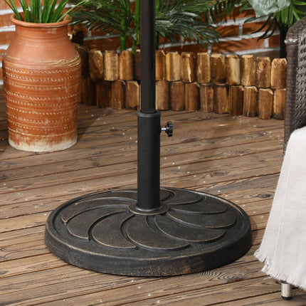 18 kg resin umbrella stand, round bronze, Ø38/48 mm post