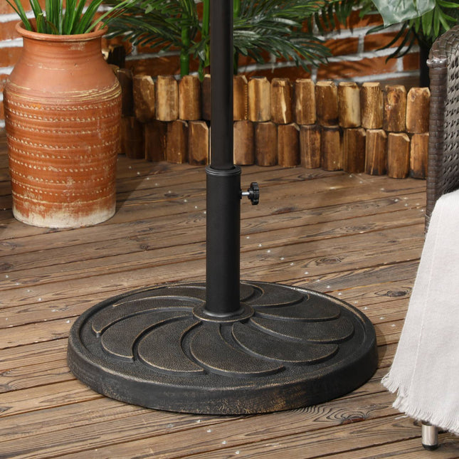 18 kg resin umbrella stand, round bronze, Ø38/48 mm post