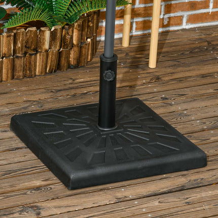Umbrella stand, 19 kg base, fits Ø 32/38/48 mm poles, black