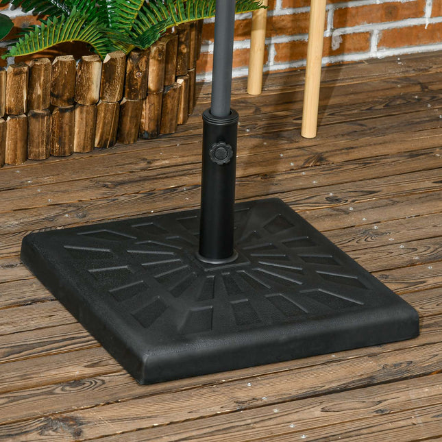 Umbrella stand, 19 kg base, fits Ø 32/38/48 mm poles, black