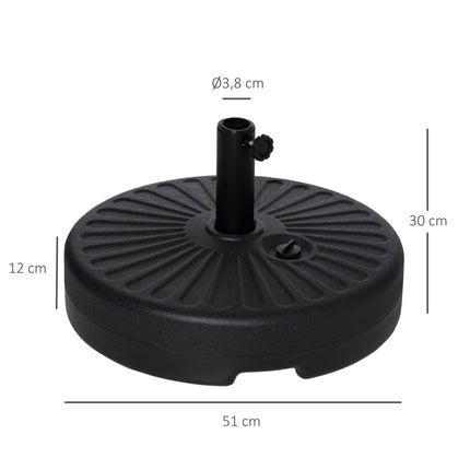 Black cement parasol stand, 21-26Kg, Ø38-51mm