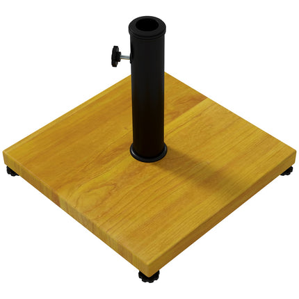 Parasol stand, 25 kg adjustable, wooden look, yellow