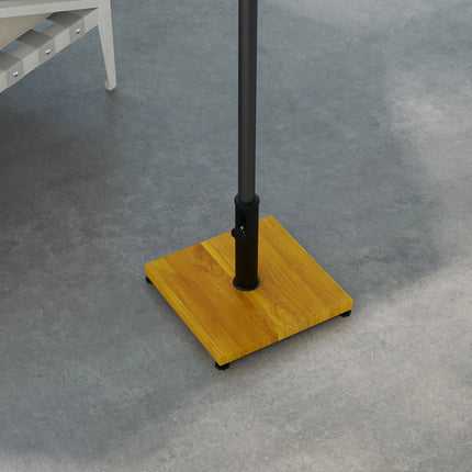 Parasol stand, 25 kg adjustable, wooden look, yellow