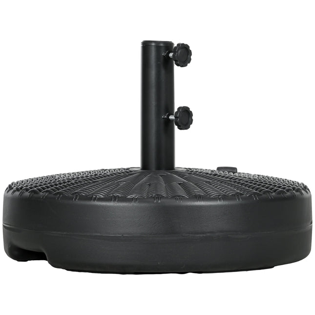 Parasol stand 29 kg, black, rattan look, fits Ø38/48 mm posts