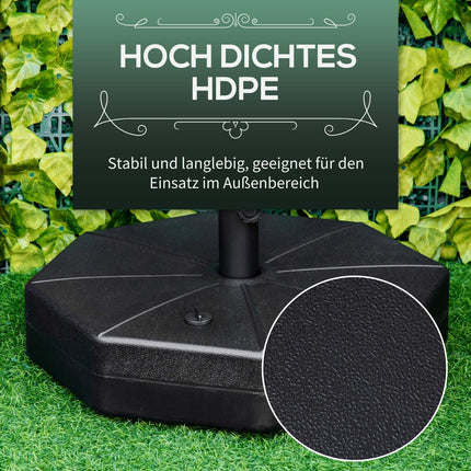 Parasol base 40 kg for 38/48 mm poles, water/sand fillable