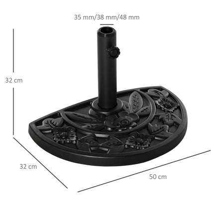 Garden Umbrella Base 9Kg, Flower Design, Ø35/38/48Mm