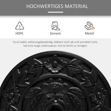 Garden Umbrella Base 9Kg, Flower Design, Ø35/38/48Mm