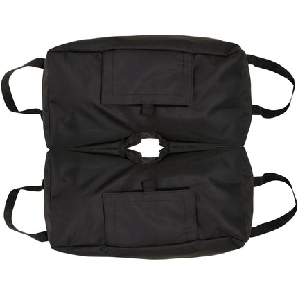 Parasol stand with shovel - 50 kg fillable sandbags, black