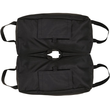 Parasol stand with shovel - 50 kg fillable sandbags, black