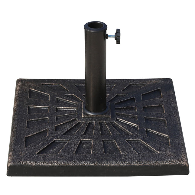 Umbrella stand in black synthetic resin, 15 kg, fits Ø38/48 mm