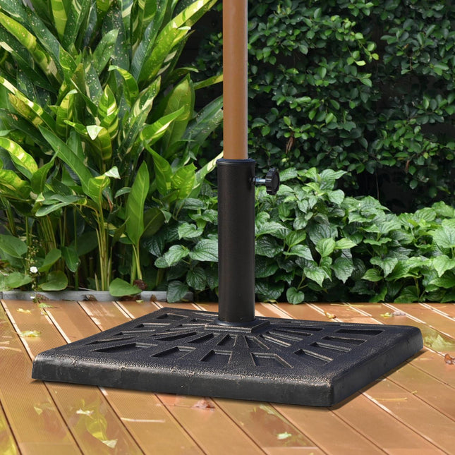 Umbrella stand in black synthetic resin, 15 kg, fits Ø38/48 mm