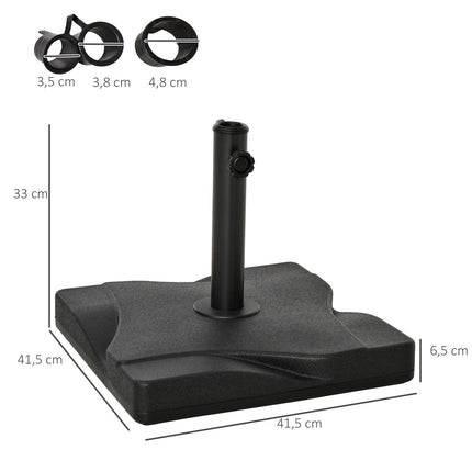 Parasol stand in black metal - Fits Ø35/38/48 mm umbrellas
