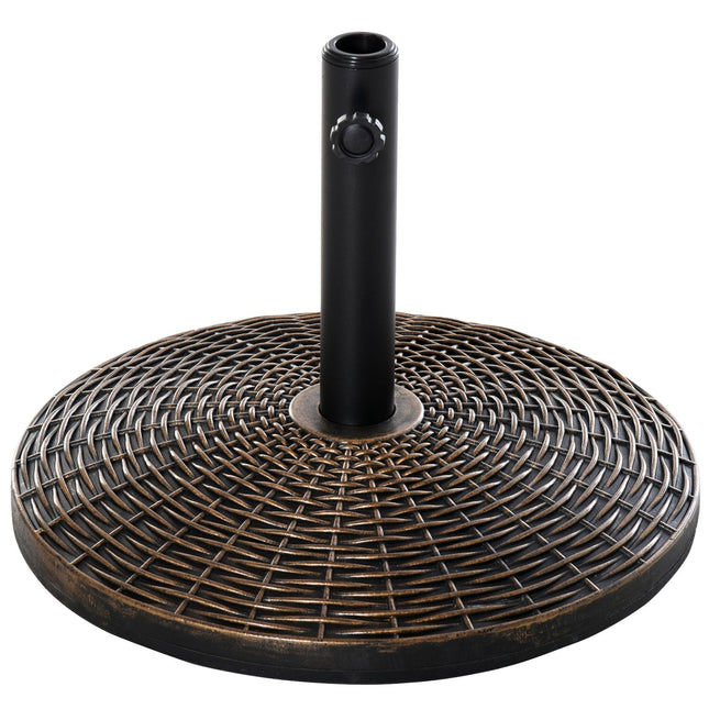 Heavy-Duty 25 Kg Rattan Look Parasol Base, Ø53 X 40 Cm