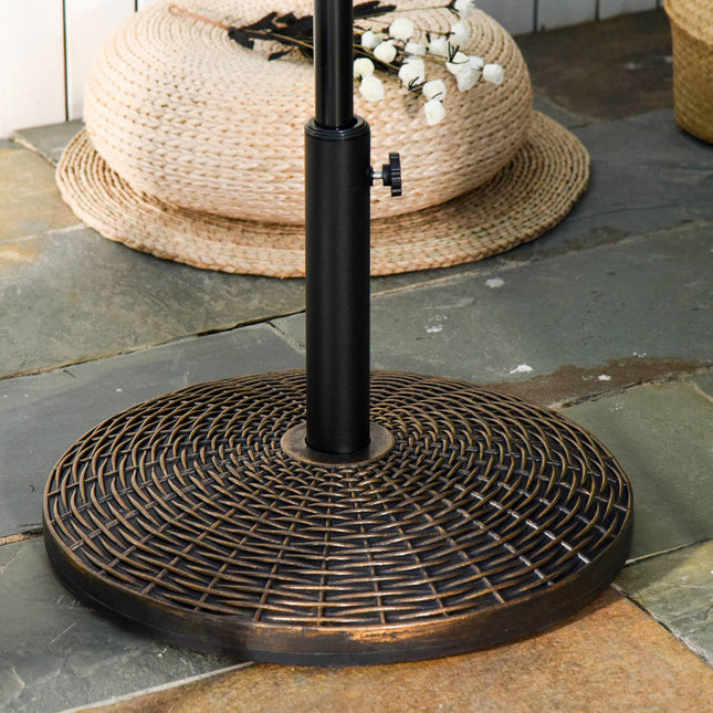 Heavy-Duty 25 Kg Rattan Look Parasol Base, Ø53 X 40 Cm