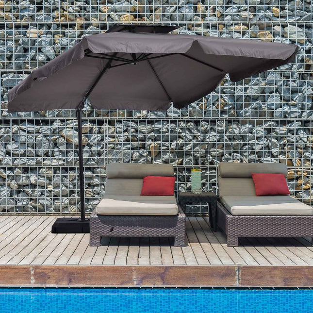 Cantilever Parasol, UV50+ with Stand & Cover, 270x270 cm