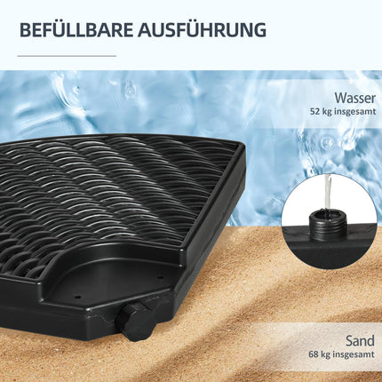 Weatherproof Cantilever Umbrella Base, HDPE, Up to 68 Kg