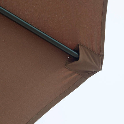 Brown Market Parasol With Crank, Ø2.95m, Durable Polyester