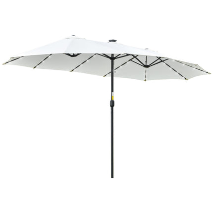 4.5 M double garden parasol with LED - Black & Cream