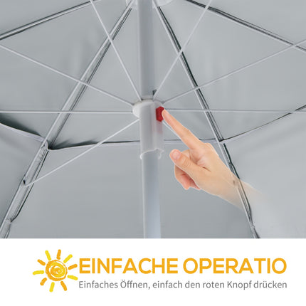 Beach umbrella & cover, windproof, dark green, 210cm