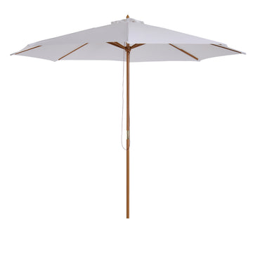 Garden Parasol 300 Cm, Bamboo Frame, Cream White