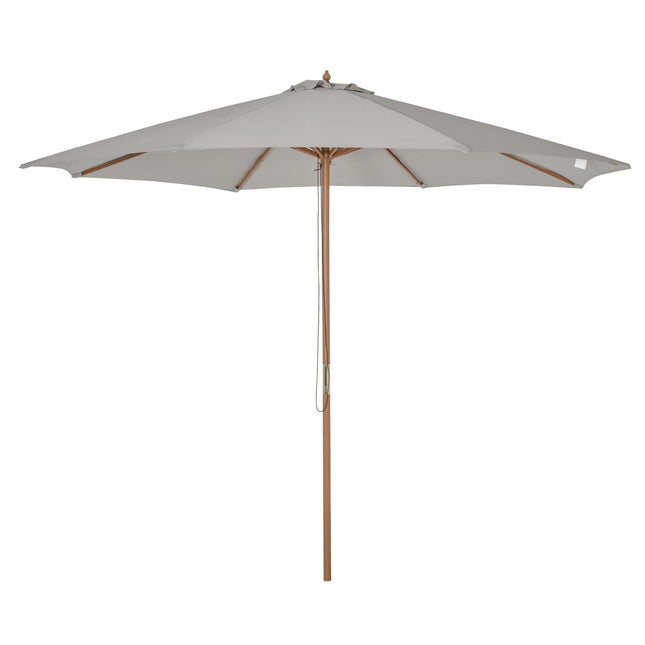 Wooden Parasol, 300 Cm Garden & Balcony Parasol, Grey