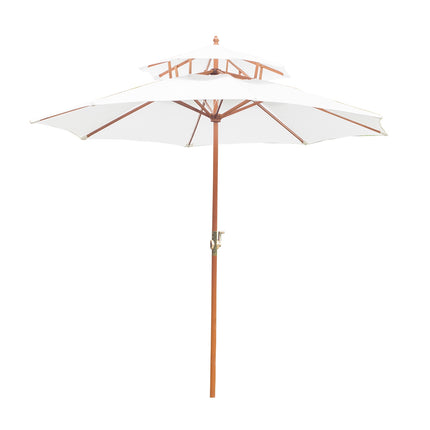 Garden parasol, double roof, cream