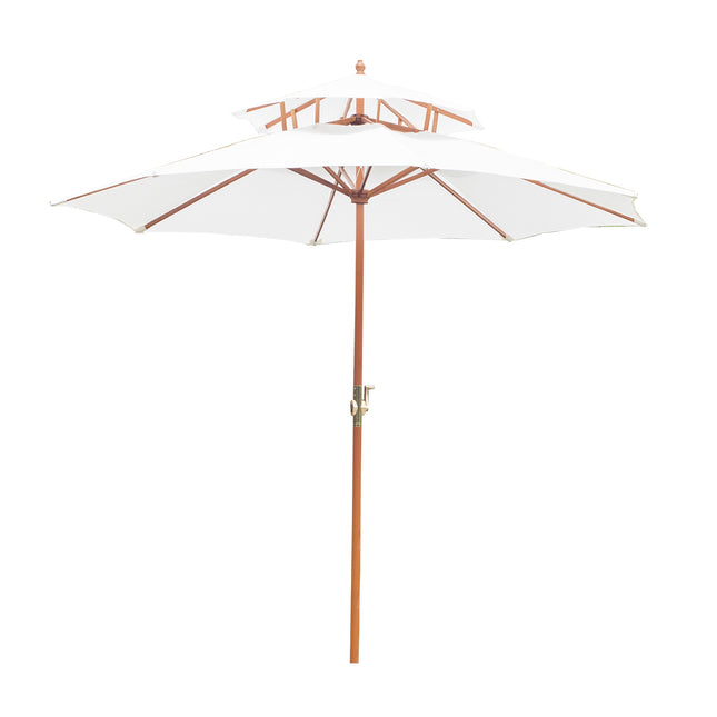 Garden parasol, double roof, cream