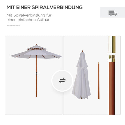 Garden parasol, double roof, cream