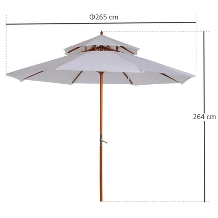 Garden parasol, double roof, cream