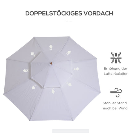 Garden parasol, double roof, cream