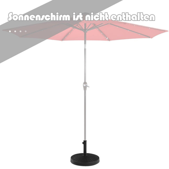 Parasol base 22 kg umbrella base made of synthetic resin in rattan look 52 x 36 cm black