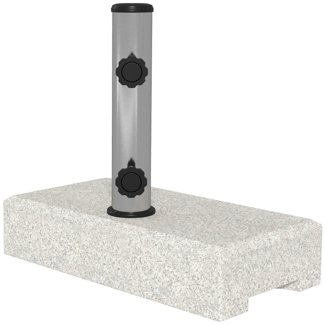 Semi-round parasol base, granite, 25 kg, fits 32-48 mm poles