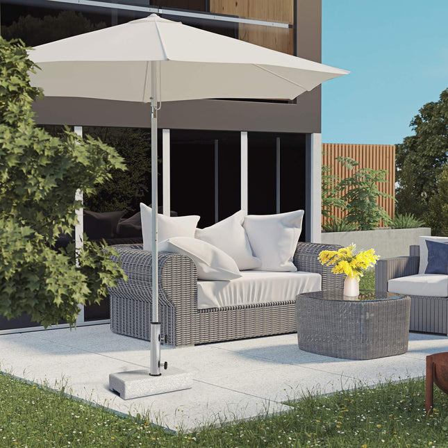 Semi-round parasol base, granite, 25 kg, fits 32-48 mm poles